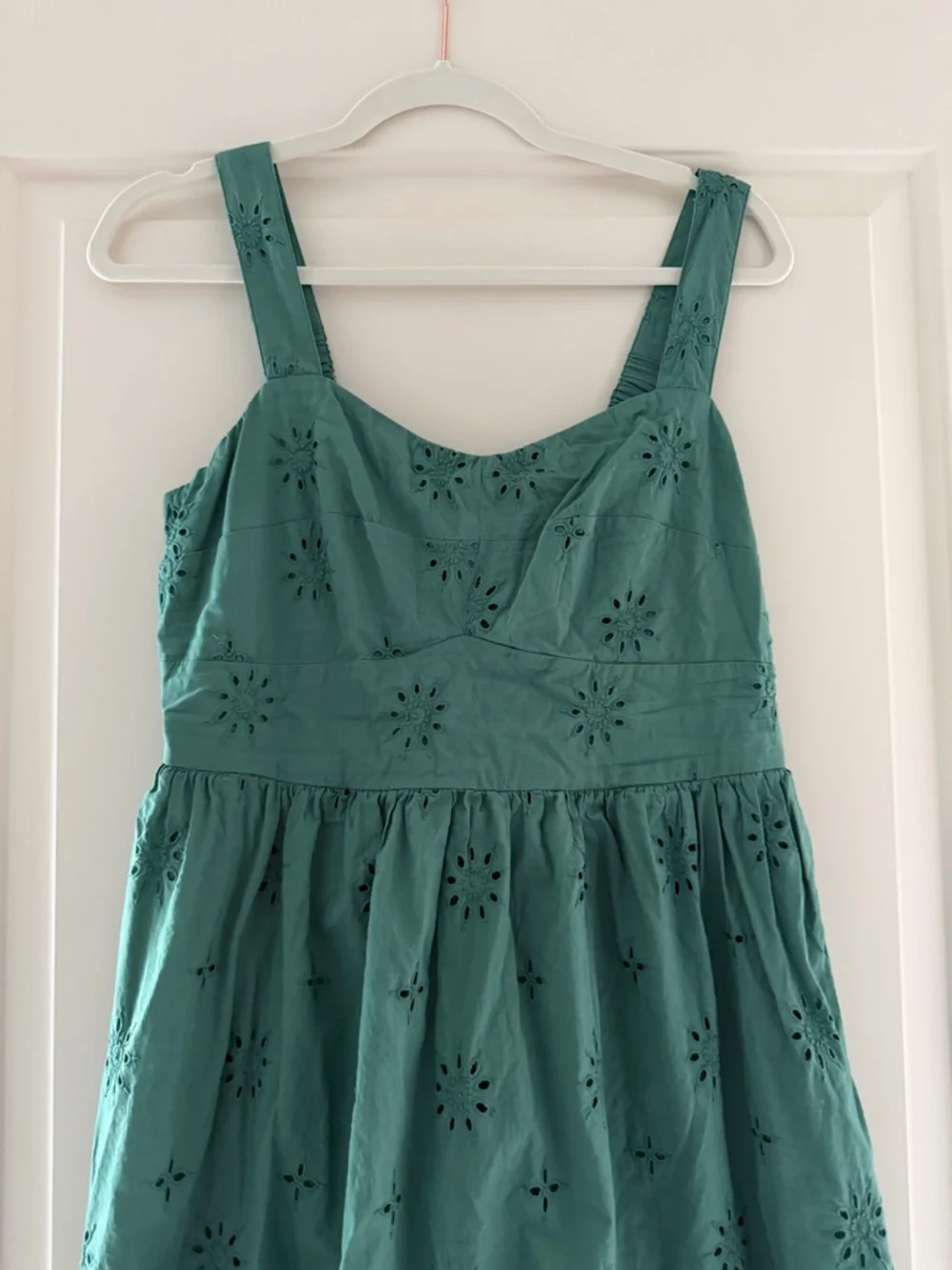 J. Crew Teal Eyelet Midi Dress - Picture 4 of 7